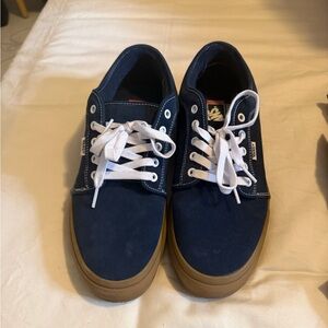 Vans Men's Blue and Tan Sneakers
